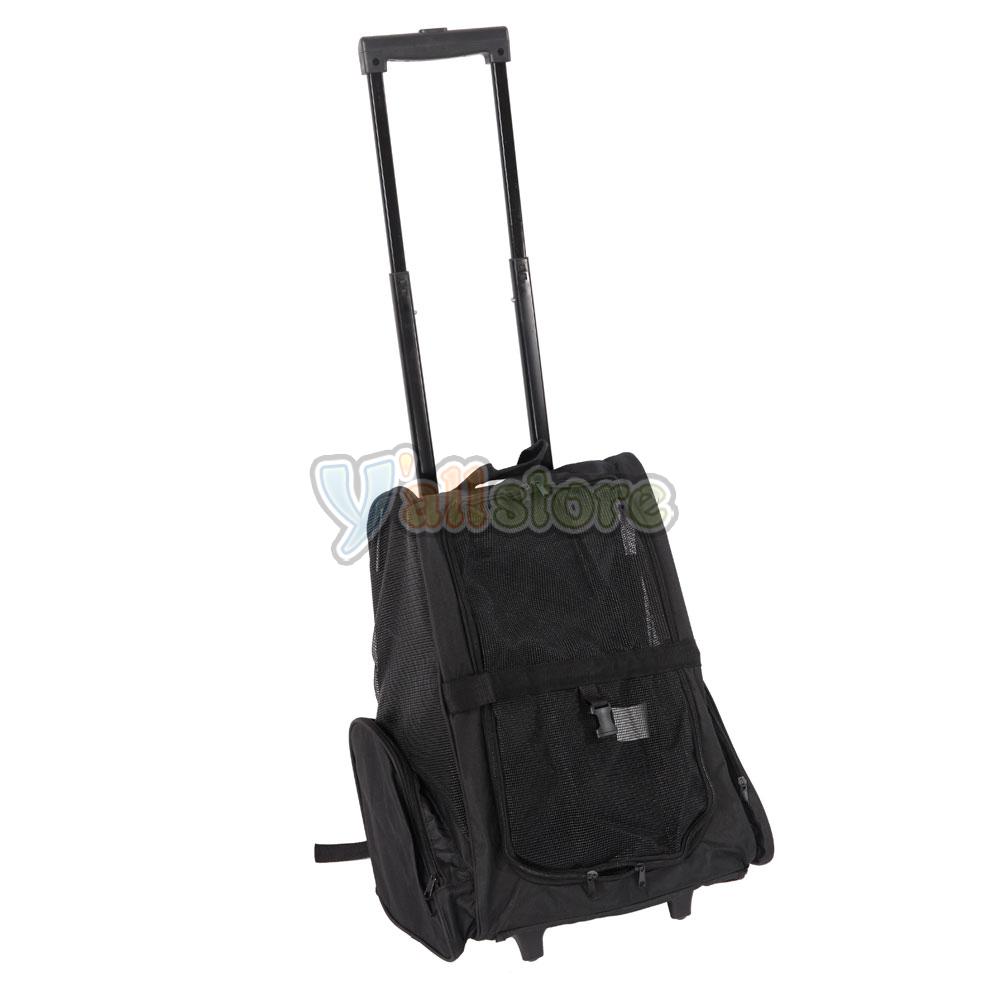 Pet Carrier Dog Rolling Backpack Travel Wheel Luggage Bag Stroller
