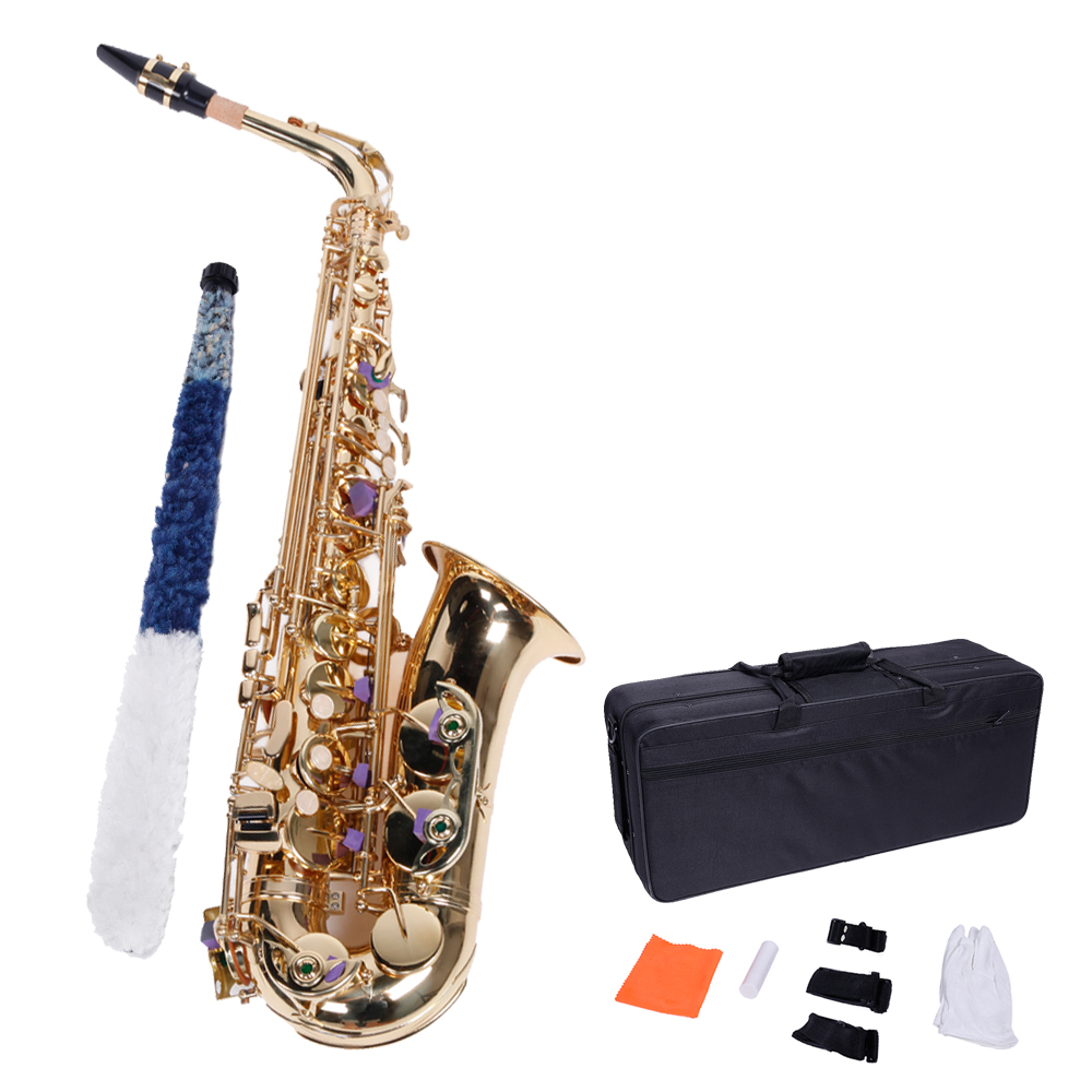 MBAT Professional Alto Eb Saxophone Sax Gold w/ Case Mouthpiece