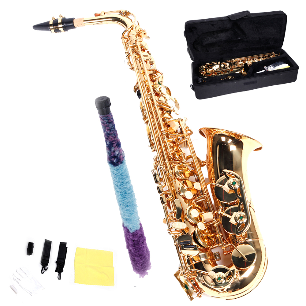 New HRSD Alto Eb Saxophone Sax Gold Hand Engraved Bell Decoration High