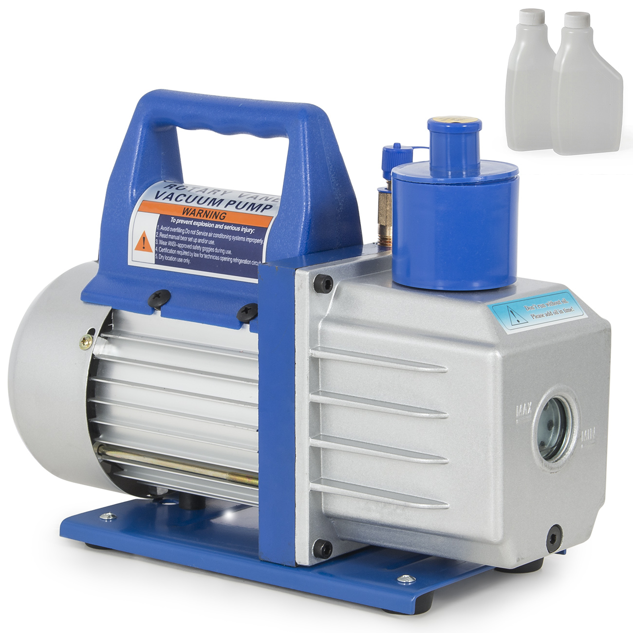 R134 HVAC AC Manifold Gauge Kit Refrigerant + 3CFM 1/4HP Electric