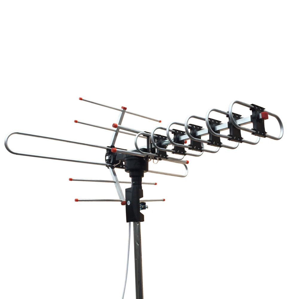 Outdoor Waterproof Amplified Antenna HD TV High Gain 36dB UHF/VHF/FM