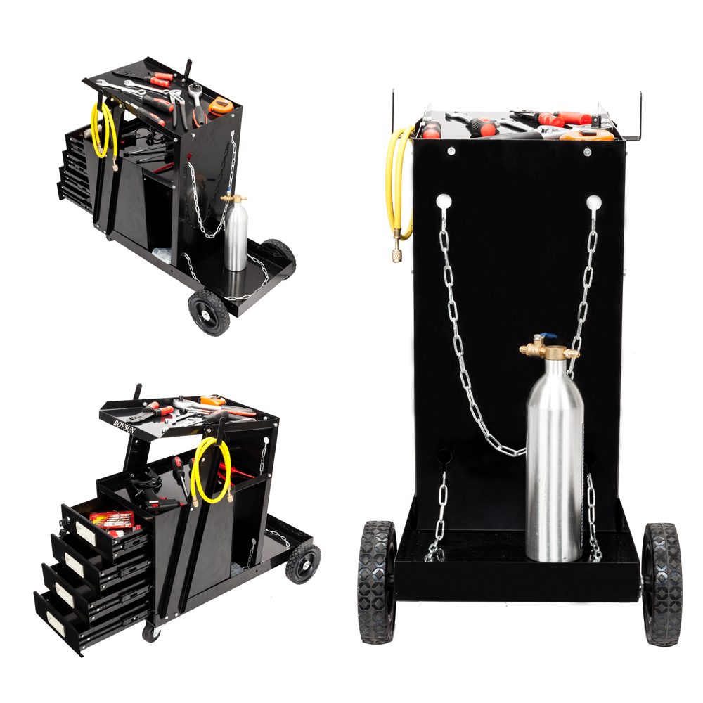 4 Drawer Welder Welding Cart Plasma Cutter MIG TIG ARC Tank
