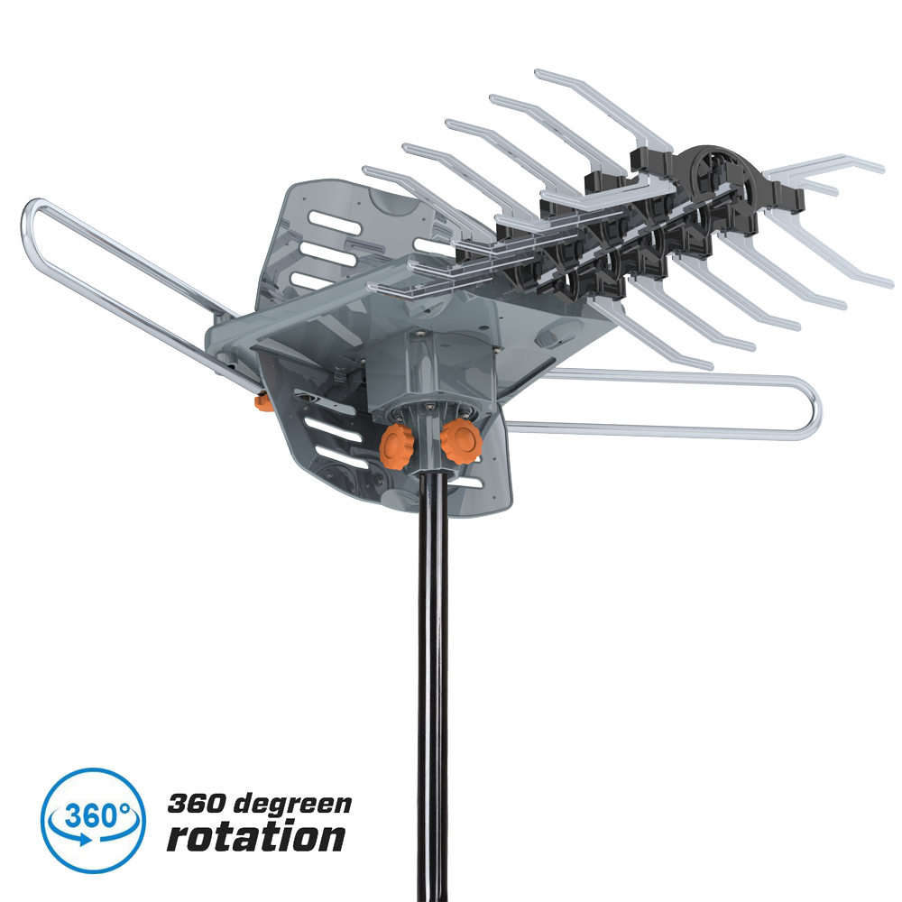 200 Miles Outdoor TV Antenna Amplified Motorized HDTV 1080P 4K 36dB