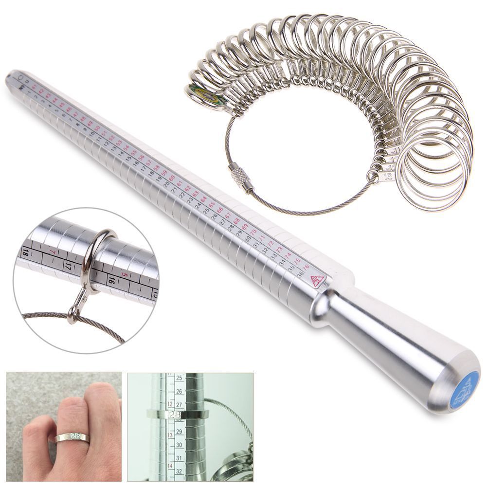 ring sizer guage mandrel finger sizing measure stick standard tool